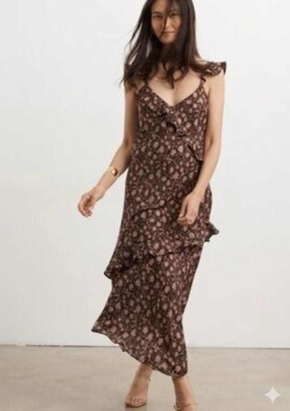 Hatch Floral Print Midi Pink Dress Womens Maternity XS